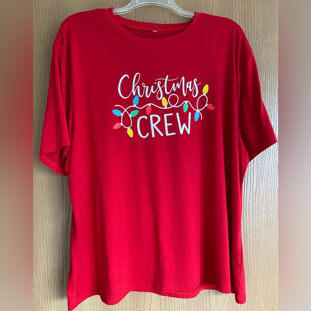 Red Christmas Crew T-Shirt - Plus Size 4X